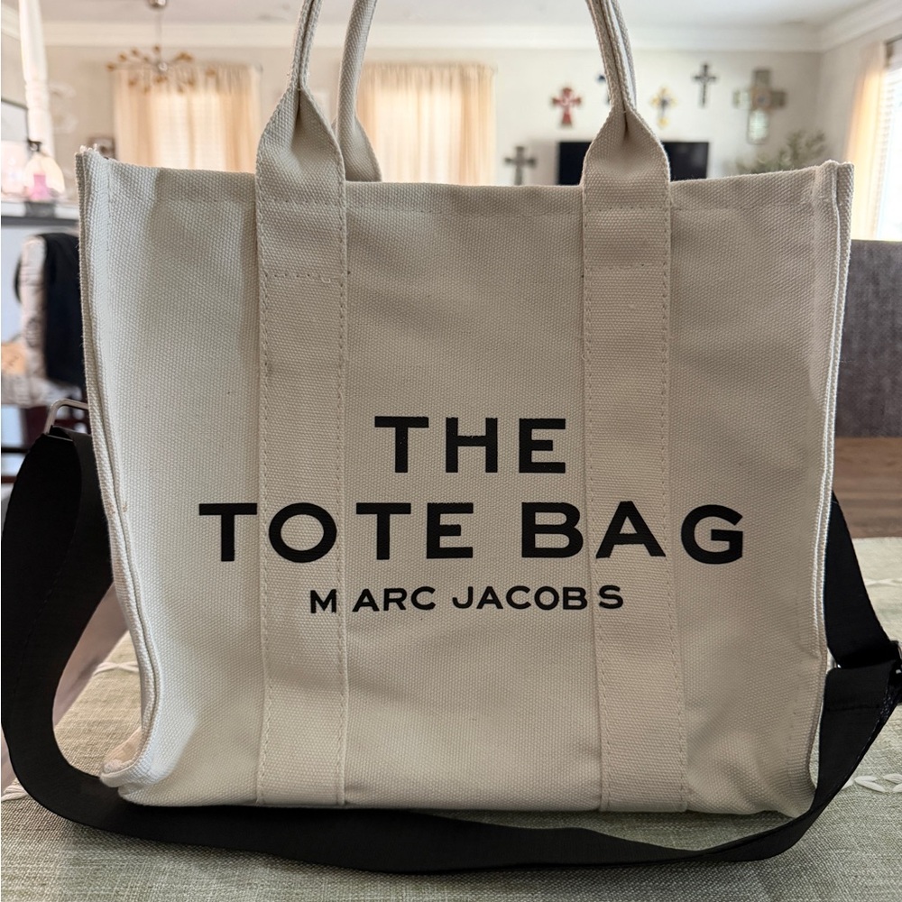 Marc Jacobs The Tote Bag - Medium Canvas - White (cream) /Black